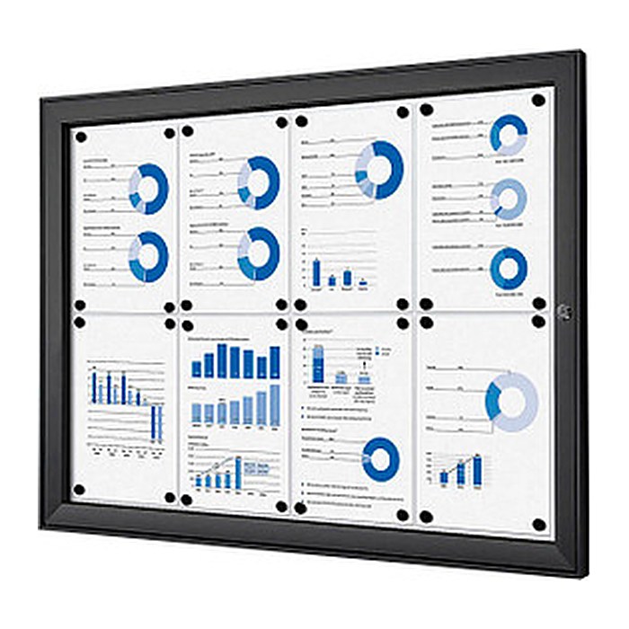 Showdown® Displays Schaukasten schwarz 8x DIN A4 96,1 x 2,3 x 69,6 cm, 1 St.