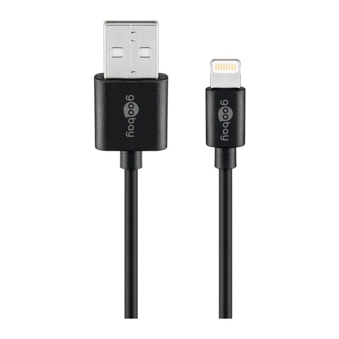 goobay USB 2.0 A/Lightning Kabel 1,0 m schwarz, 1 St.