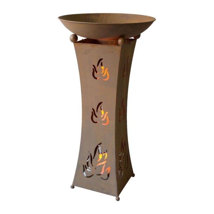 Garden Pleasure Pflanzkübel Metall braun rechteckig 47,5 x 47,5 x 93,0 cm, 1 St.