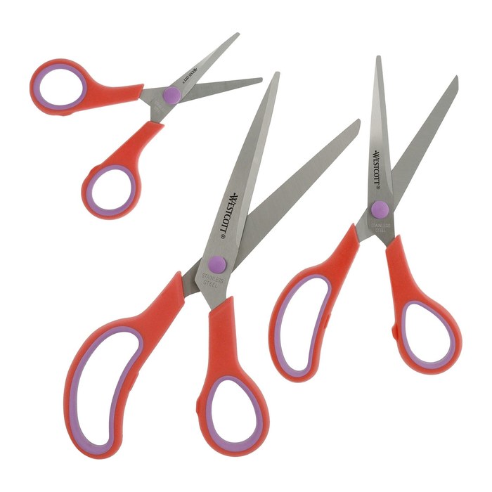 WESTCOTT Papierscheren-Set Easy Grip, 3 St.