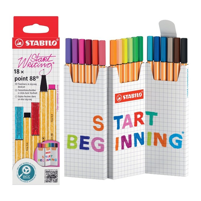 STABILO point 88 Fineliner farbsortiert 0,4 mm, 18 St.