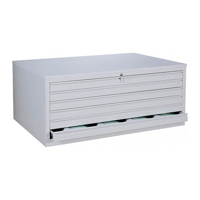 LÜLLMANN Planschrank lichtgrau 6 Schubladen 140,5 x 95,5 x 60,5 cm, 1 St.