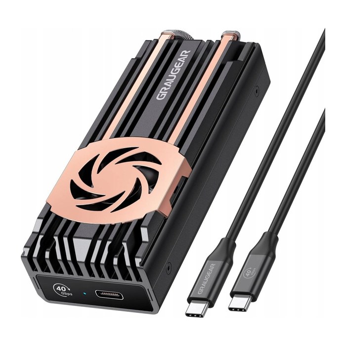 GRAUGEAR externes Gehäuse USB-C M.2NVMe SSD PCIe4.0 40Gbit