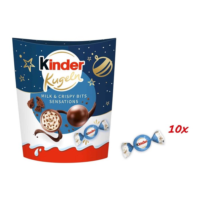 kinder Kugeln Milk & Crispy Bits Sensation Schokobonbons 90,0 g, 1 St.