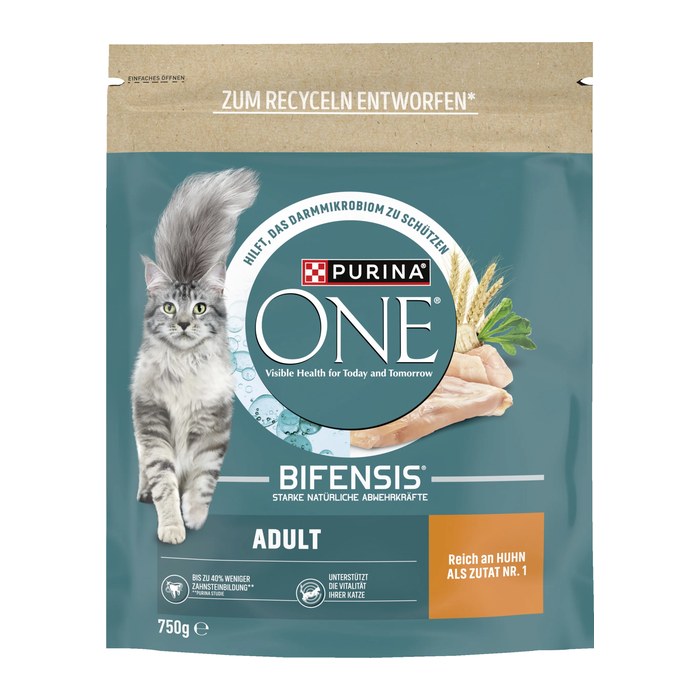PURINA ONE® Katzen-Trockenfutter BIFENSIS® Huhn und Vollkorn Getreide 750,0 g