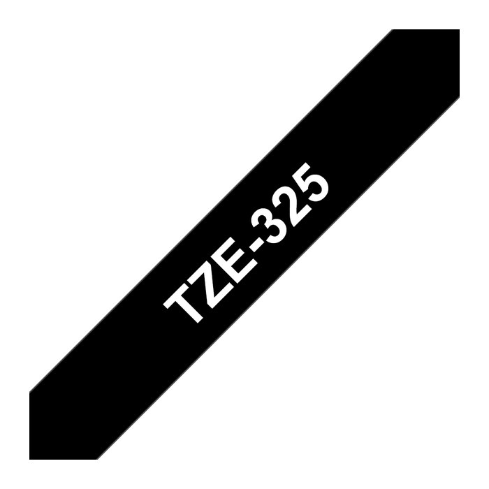 brother Schriftband TZe-325 TZE325, 9 mm, weiß auf schwarz, 1 St.