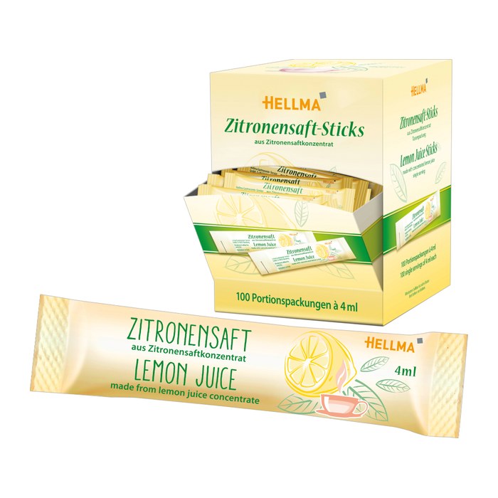 HELLMA Zitronensaft, 100 x 4,0 ml