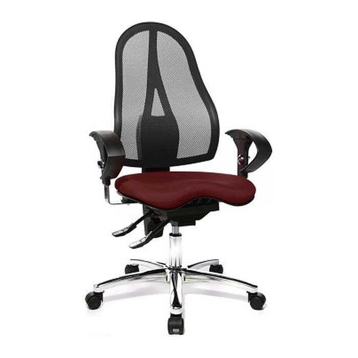 Topstar Bürostuhl Sitness® 15, ST19U G27 Stoff rot, Gestell chrom