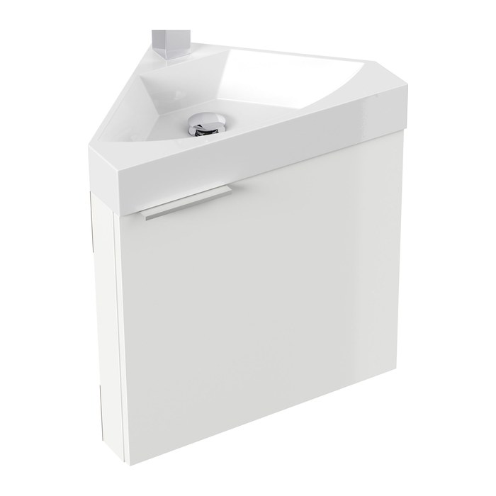 POSSEIK Waschbecken mit Unterschrank DELTA SLIMLINE weiß glanz 52,0 x 37,0 x 55,0 cm