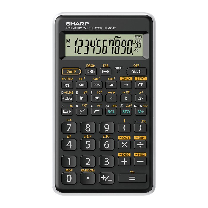 SHARP EL-501T Wissenschaftlicher Taschenrechner schwarz/weiß