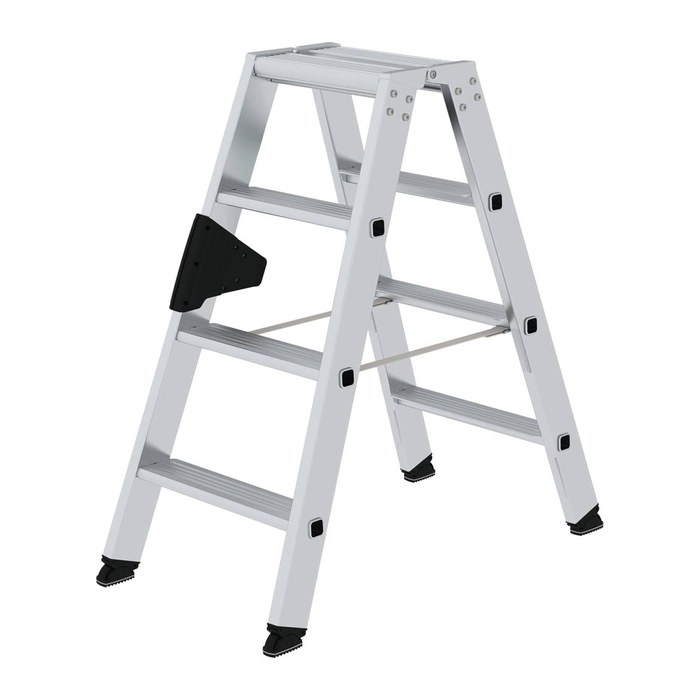 MUNK Stehleiter beidseitig 40208 silber 2x 4 Stufen, H: 91,0 cm