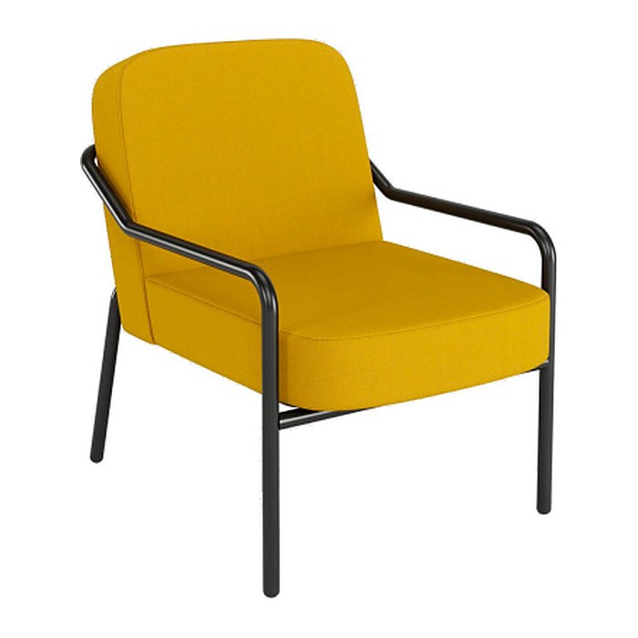 medso powered by PAPERFLOW Sessel MEDSO M Rund gelb schwarz Kunststoff 58,0 x 74,3 x 73,6 cm, 1 St.