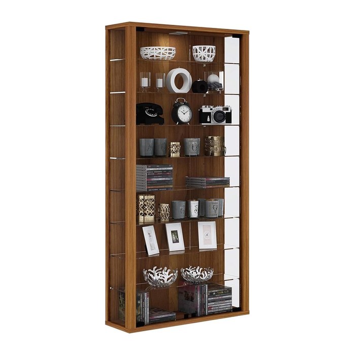 VCM my home Vitrosa Maxi Vitrine nussbaum 8 Fachböden