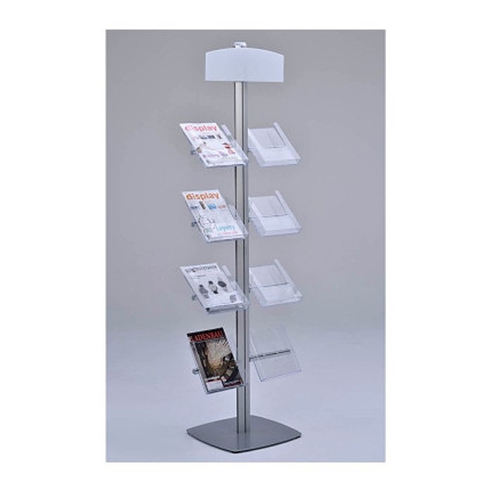 update displays Prospektständer Free silber DIN A4 8 Fächer 47,0 x 45,0 x 192,0 cm, 1 St.