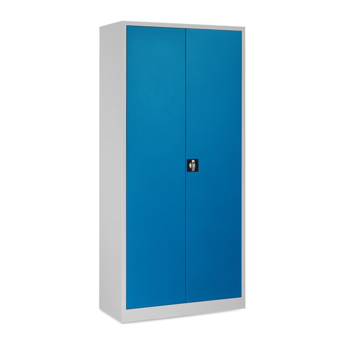 Aktenschrank aus Stahl – 920 x 420 (5 OH) – Korpus in Lichtgrau (Türen Himmelblau)