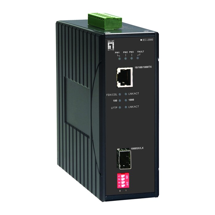 LevelOne Media Konverter RJ45->SFP GE IP30 Industrial