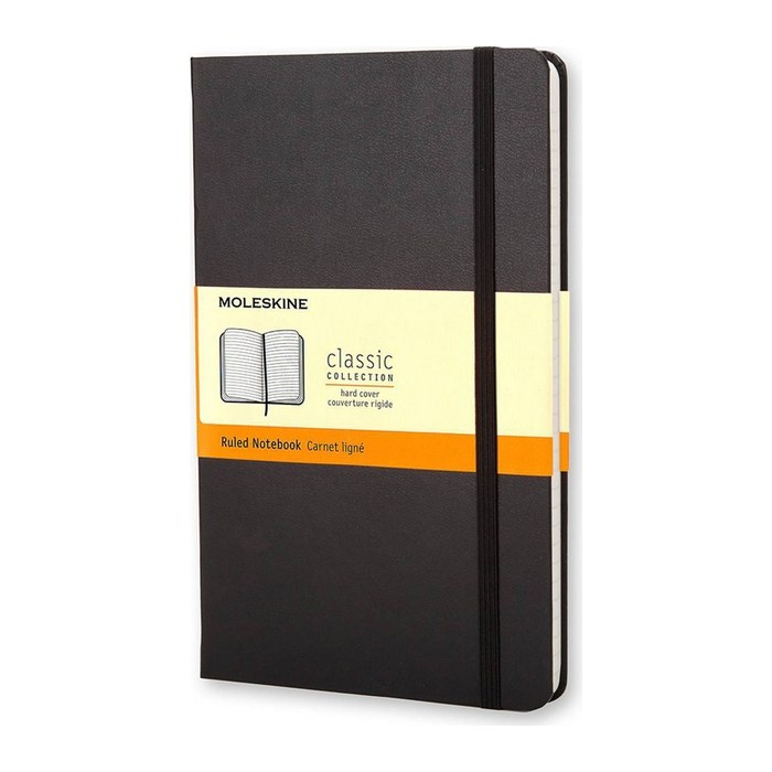 MOLESKINE Notizbuch Classic Collection fester Einband ca. DIN A5 liniert, schwarz Hardcover 240 Seiten, 1 St.