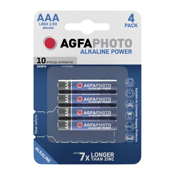 AgfaPhoto Batterie Alkaline Power -AAA LR03 Micro 4St.