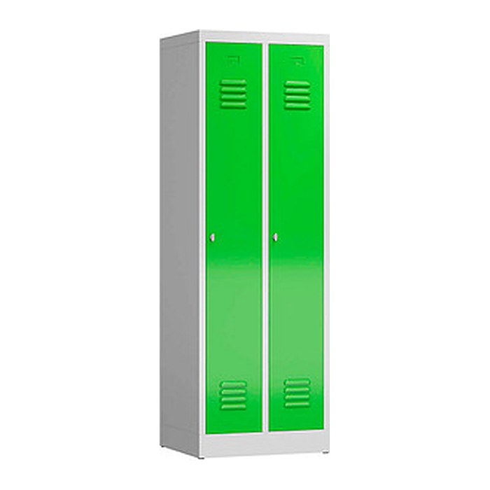 ClassiX Spind gelbgrün, lichtgrau X-510125, 2 Schließfächer 59,0 x 50,0 x 180,0 cm