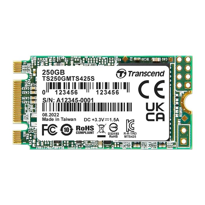 SSD 250GB Transcend M.2 MTS425S (M.2 2242) 3D NAND, SATA3