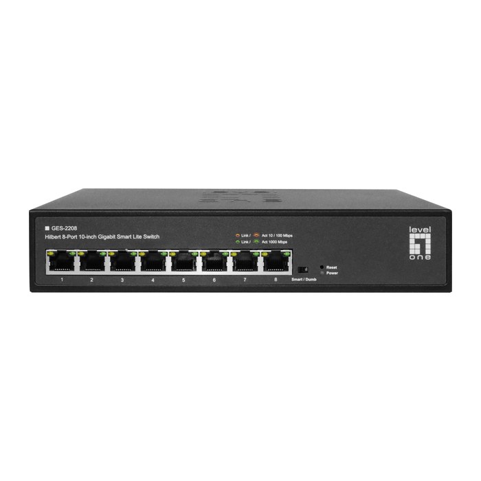 LevelOne Switch 8xGE 10" Hilbert SL managed