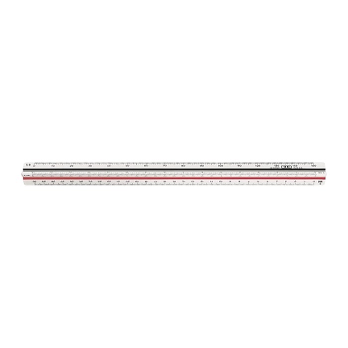 M + R Dreikantmaßstab Ingenieur 30,0 cm, weiß, rot