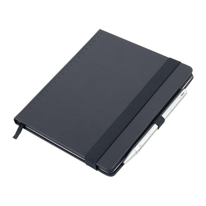 TROIKA Notizblock BLACK SLIMPAD A5 silberner Stift