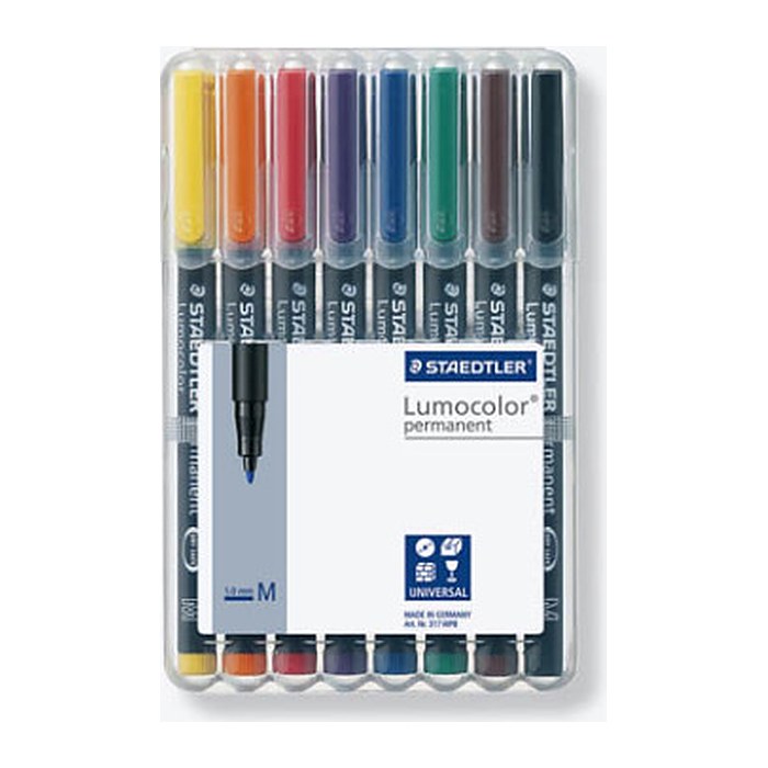 STAEDTLER Lumocolor Folienstifte-Set farbsortiert permanent, 8 St.