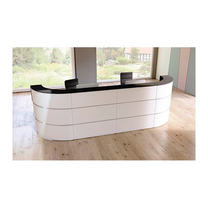 Kerkmann Empfangstheke Cento 7 für 2 Personen, weiß, anthrazit 360,0 x 80,0 x 110,0 cm
