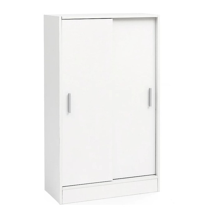 WOHNLING Schiebetürenschrank, WL5.817 weiß 2 Fachböden 60,0 x 29,0 x 108,0 cm