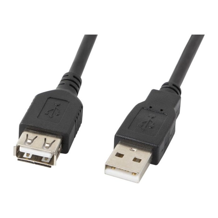 LANBERG USB-A Verlängerungskabel M/F 2.0 0,7m schwarz