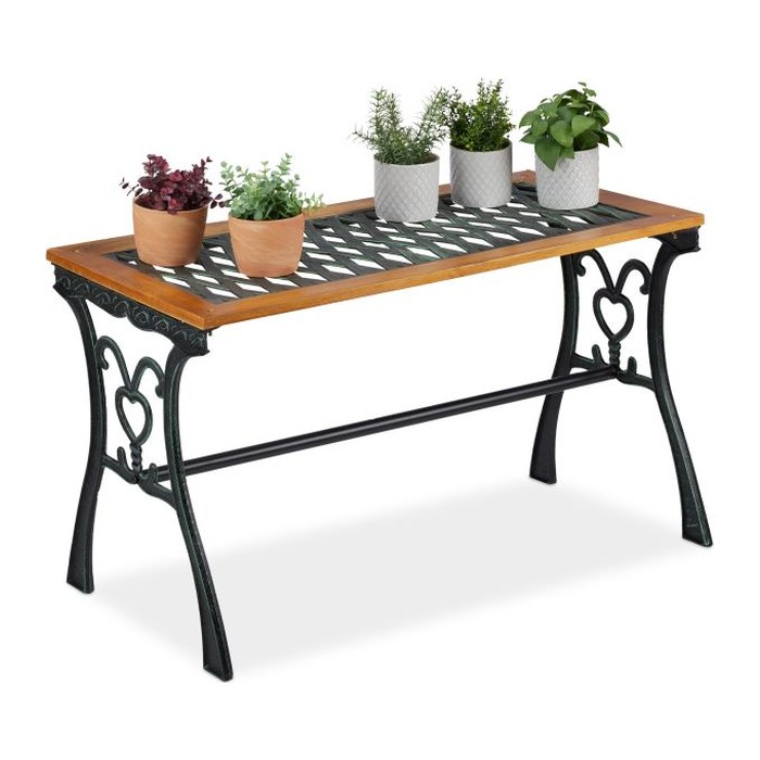 relaxdays Gartentisch braun rechteckig 98,0 x 47,0 x 58,0 cm