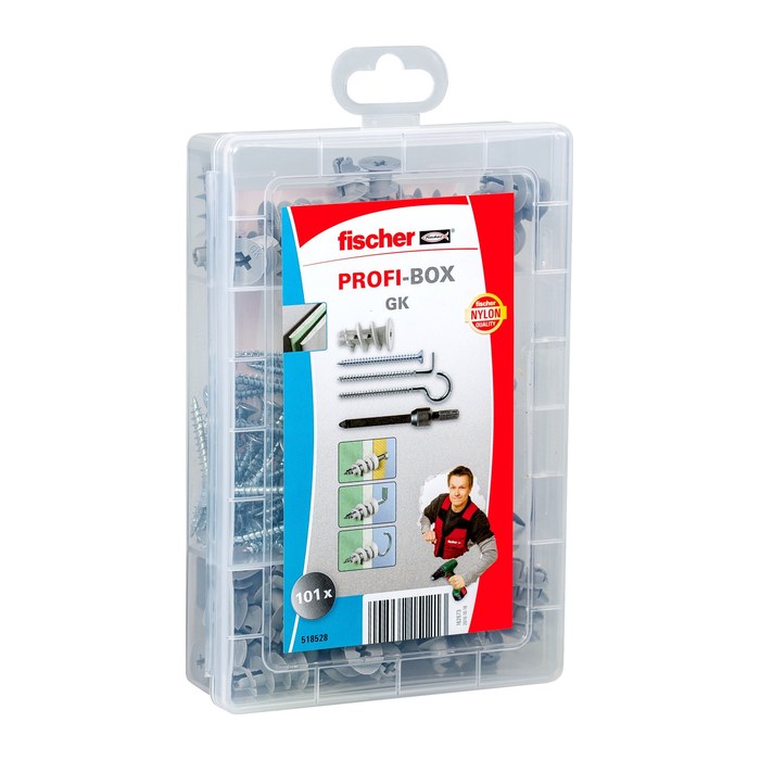 fischer Profi-Box - GK + Screws 2K 518528 Dübel- und Schrauben-Sortiment, 101-teilig