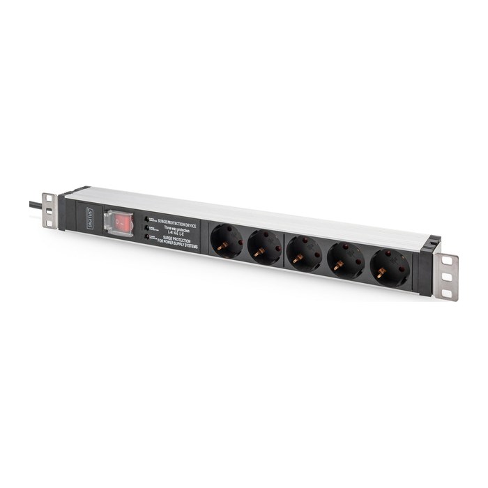 DIGITUS PDU 1HE 5x Schuko 16A Ausgänge 230V/16A schwarz