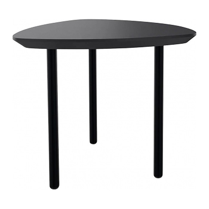 fm TRESTA Beistelltisch dreieckig abgerundet MDF-Platte schwarz 55,0 x 51,0 x 46,0 cm, 1 St.