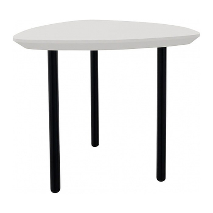 fm TRESTA Beistelltisch dreieckig abgerundet MDF-Platte weiß 55,0 x 51,0 x 46,0 cm, 1 St.