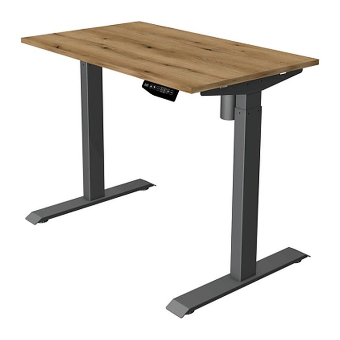 Kerkmann Move 1 elektrisch höhenverstellbarer Schreibtisch eiche rechteckig, T-Fuß-Gestell grau 100,0 x 60,0 cm