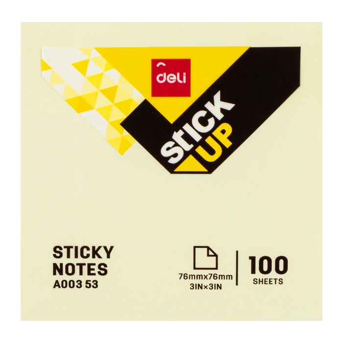 DELI Haftnotizen 7,6x7,6 cm Stick up, 70g/m 100 Stück gelb