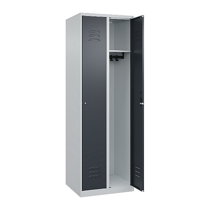 CP Spind Classic Plus anthrazitgrau, lichtgrau 080000-20 S10030, 2 Schließfächer 60,0 x 50,0 x 185,0 cm