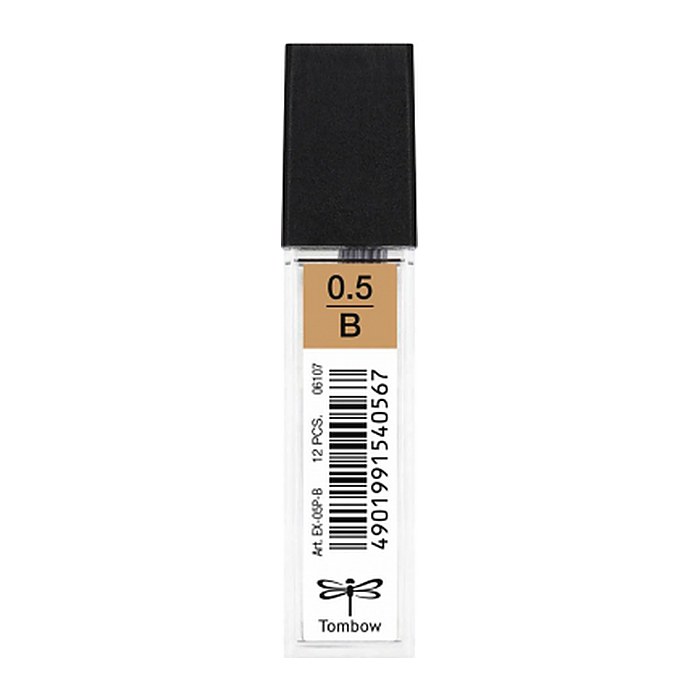 Tombow Feinminen-Bleistiftminen schwarz B 0,5 mm, 12 St.