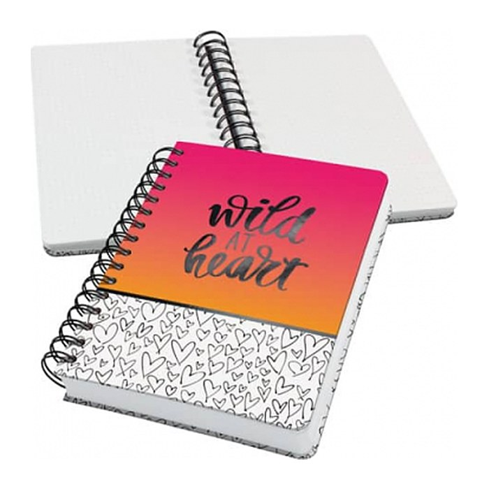 SIGEL Notizbuch mit Spirale Jolie® ca. DIN A5 punktkariert, pink/orange/weiß Hardcover 240 Seiten, 1 St.