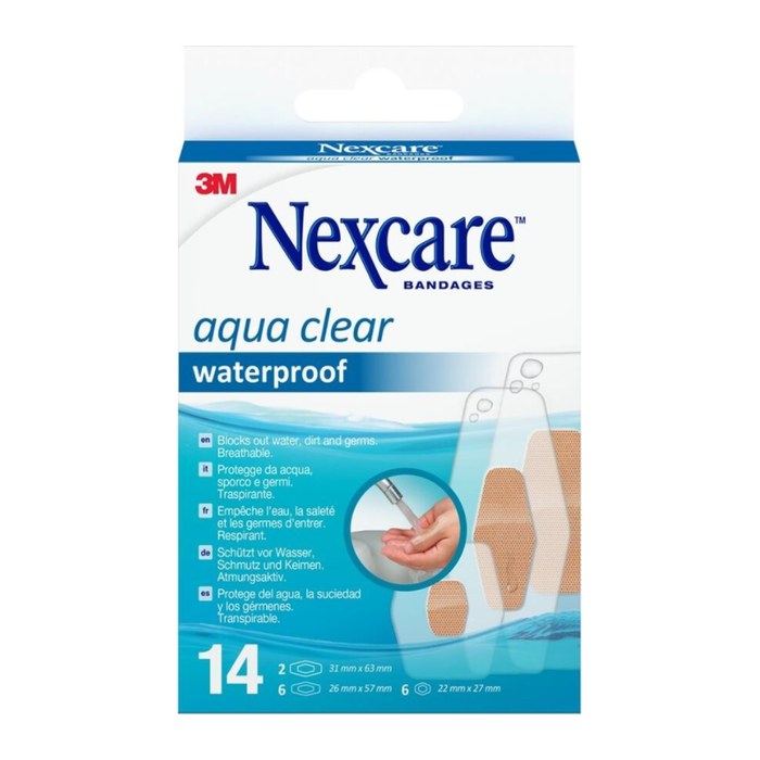 Nexcare™ Pflaster Aqua Clear Waterproof N1214ASD01N beige, 14 St.