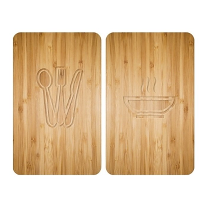WENKO Herdabdeckplatten Lunch braun, 2 St.