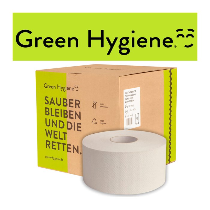 Green Hygiene® Jumbo-Toilettenpapier JUTTA-RENATE 2-lagig Recyclingpapier, 16 Rollen