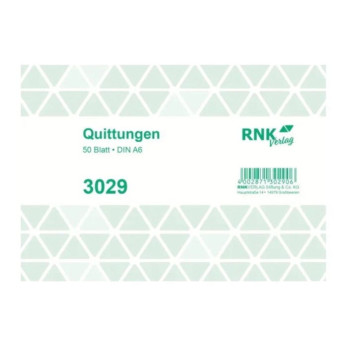 RNK-Verlag Quittung mit MwSt. separat ausgewiesen, mit fortlaufenden Nummern Formularbuch 3029, 1 St.
