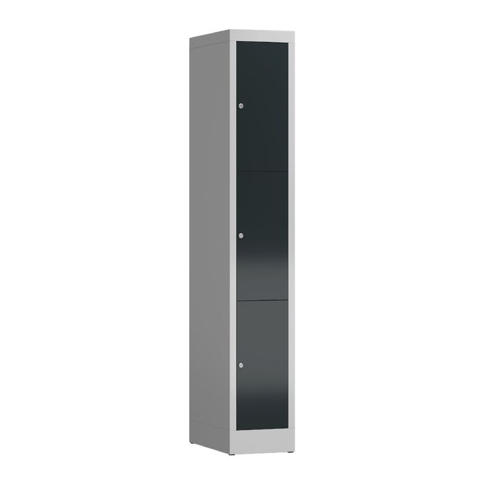 ClassiX Schließfachschrank anthrazit, lichtgrau X-520318, 3 Schließfächer 31,0 x 50,0 x 180,0 cm