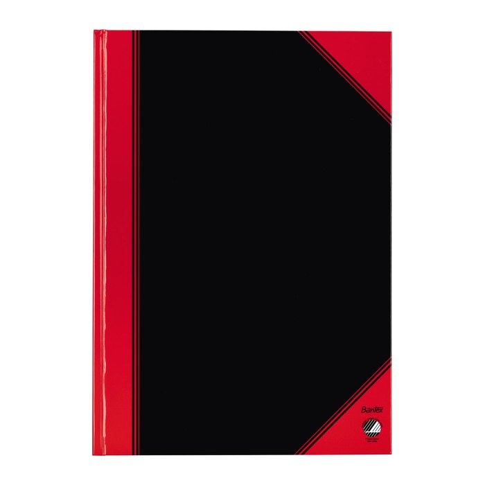 Bantex Notizbuch Chinakladde DIN A7 kariert, schwarz/rot Hardcover 192 Seiten, 1 St.