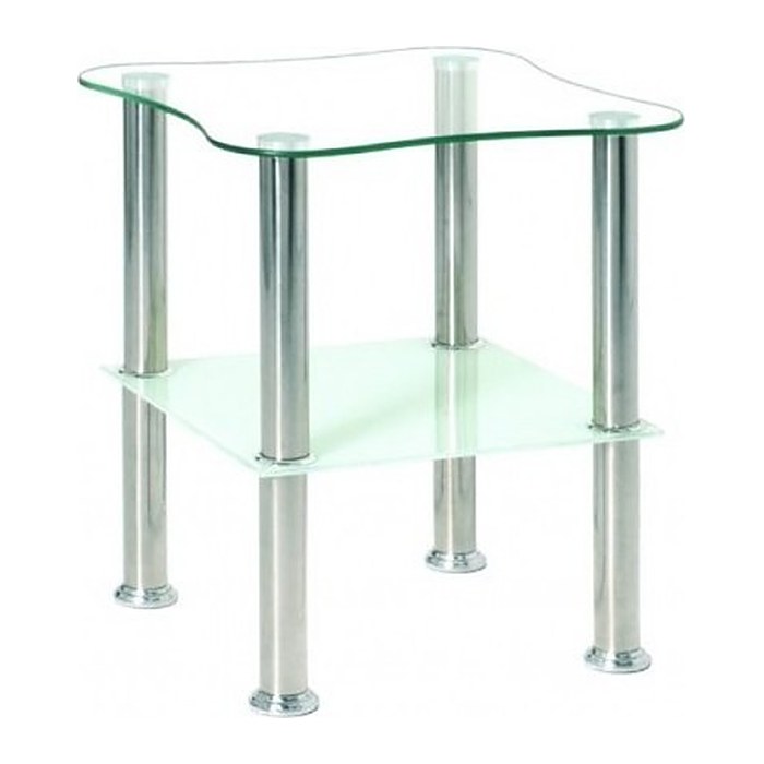 HAKU Möbel Beistelltisch quadratisch Glas transparent 40,0 x 40,0 x 47,0 cm, 1 St.