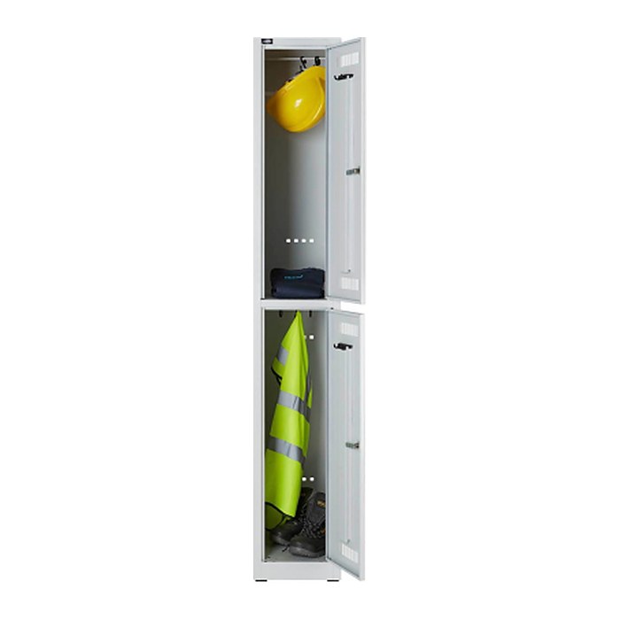 BISLEY LIGHT Spind lichtgrau GL03S2645, 2 Schließfächer 30,0 x 50,0 x 185,0 cm
