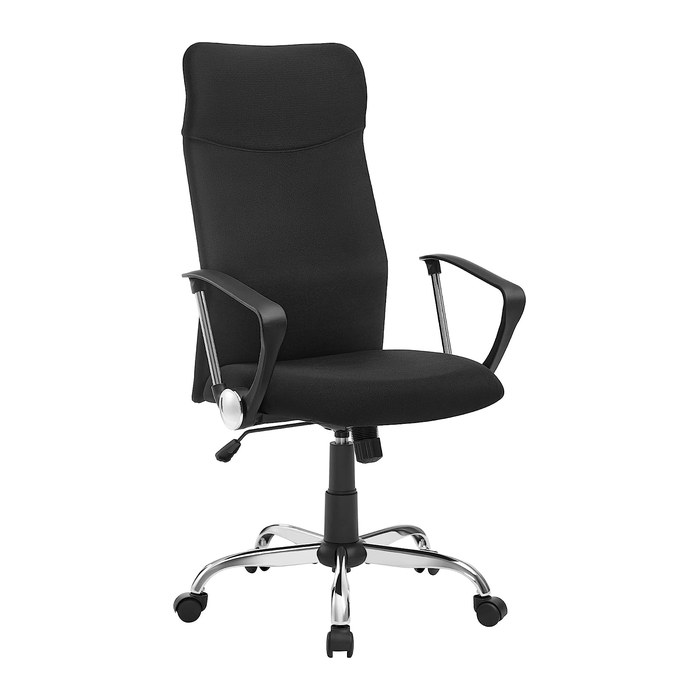 SONGMICS Bürostuhl, OBN034B01 Stoff schwarz, Gestell silber